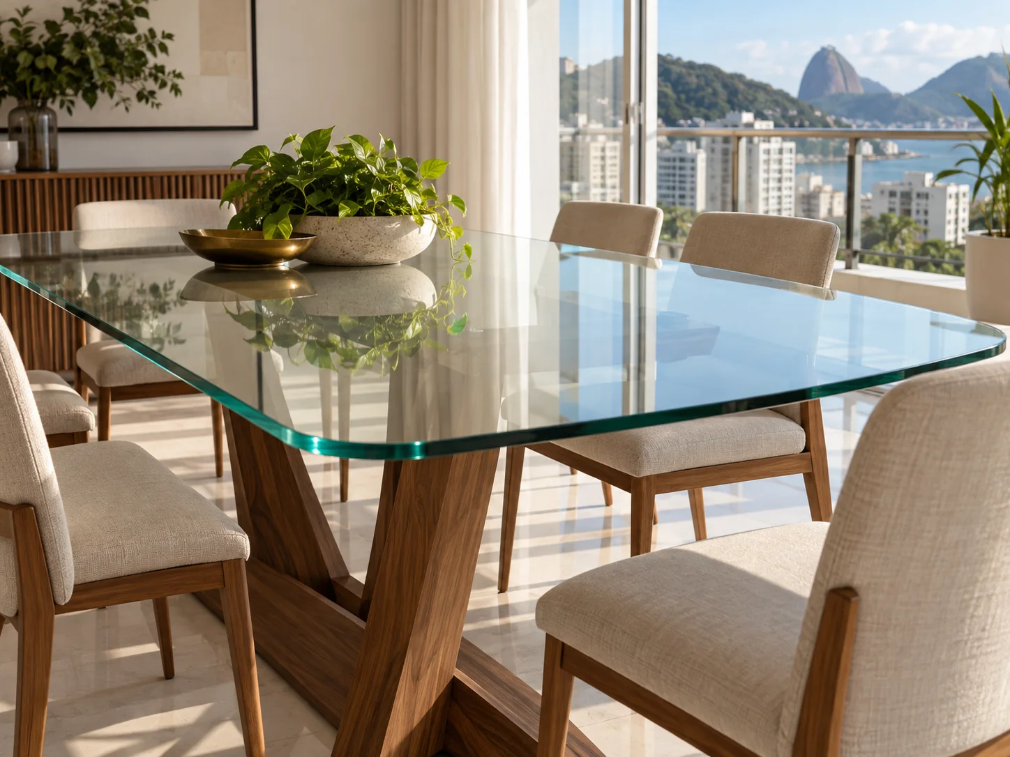 tampo de mesa sob medida em vidro temperado